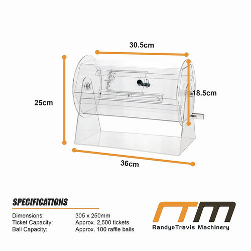 Acrylic Raffle Drum with Lockable Lottery Drawing Cage for Tickets & Raffle Balls