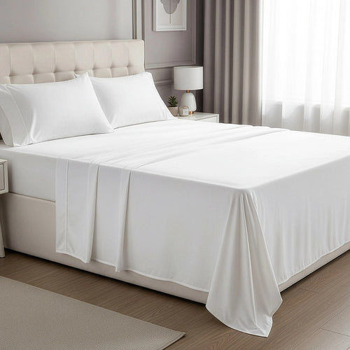 Queen Bed Sheet Set – 1800 Series Microfiber, Deep Pocket, Soft & Breathable, White