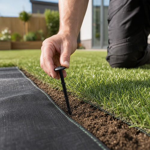 500 Pack Grass Pegs 160mm Lawn Turf Weed Mat Stakes