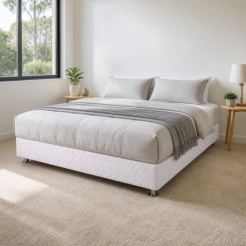 King Bed Base with Slats & Cover – Sturdy Ensemble Frame