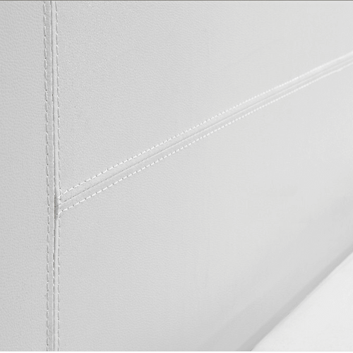 King Bed Frame White PU Leather