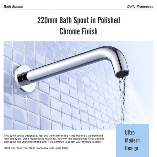 220mm Bath Spout in Chrome Finish