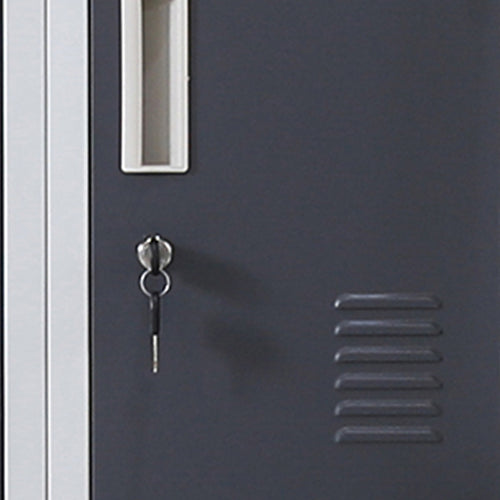 12-Door Locker – Grey with Charcoal Door with Standard Lock with 2 Keys | Secure Storage for Office, Gym or School Use
