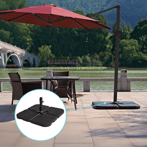  Outdoor Patio 4-Piece Cantilever Offset 3M Umbrella Base Stand Weight Water Sand