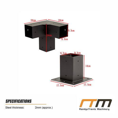 DIY Pergola Kit – Single Wall Mount with Black Screen Set with Brackets