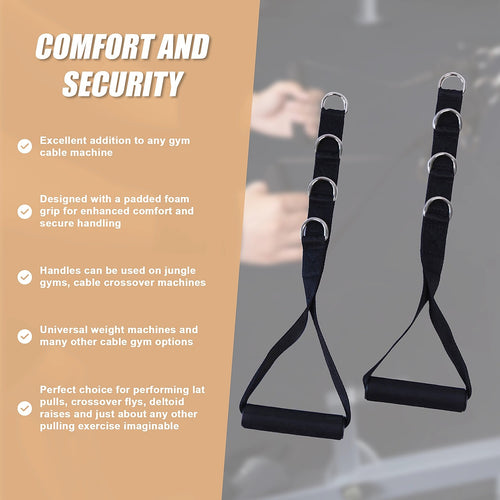 2 x Universal Foam Handle Exercise Machine Attachments