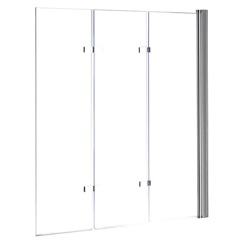 3 Fold CHROME Folding Bath Shower Screen Door Panel - 130 x 140cm Right