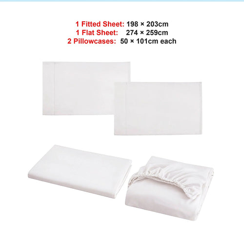 King Bed Sheet Set – 1800 Series Microfiber, Deep Pocket, Soft & Breathable, White