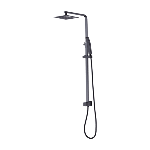 WELS 8" Rain Shower Head Set Square Dual Heads Faucet High Pressure Hand Held