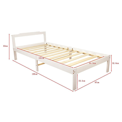 Natural Wooden Bed Frame Home Furniture - Single