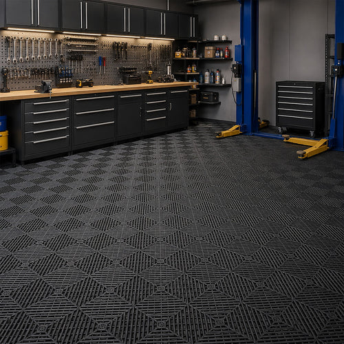 Vented Garage Floor Tiles | Snow Water Drainage | 30x30cm