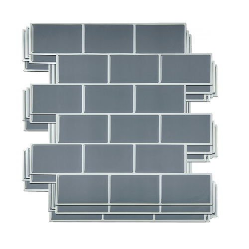 Tiles 3D Peel and Stick Wall Tile Dark Grey 10 Sheets