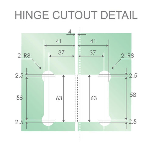 135° Glass-to-Glass Brass Square Shower Hinge in Chrome