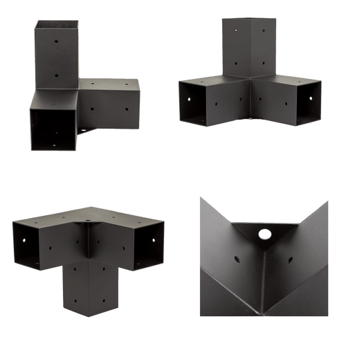 Roof Pergola Gazebo Shed Matte Black Steel Single with Top Rafters Brackets DIY Kits