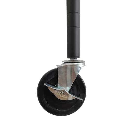 Modular Wire Storage Shelf 350 x 350 x 1800mm Steel Shelving - Baking Black Technology with Wheels