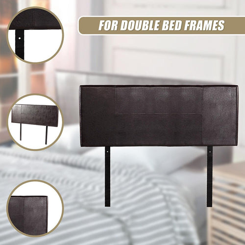 Double Brown PU Leather Bed Headboard Bedhead