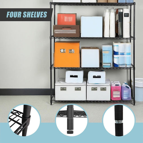 Modular Wire Storage Shelf 1500 x 350 x 1800mm Steel Shelving - Baking Black Technology