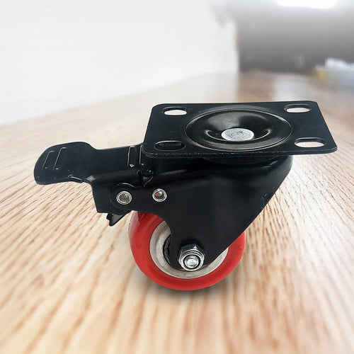 8 x 2" Polyurethane Castor Wheels - Swivel and 4 with brake