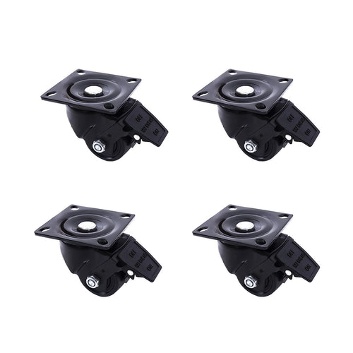2.5 Inch Heavy Duty Nylon Castor Wheels Set of 4 with Brake
