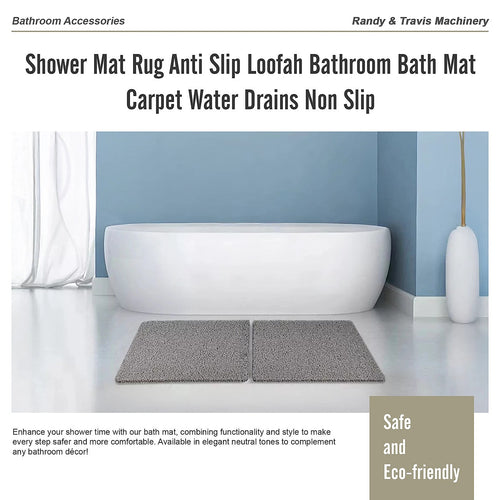 Shower Mat Rug Anti Slip Loofah Bathroom Bath Mat Carpet Water Drains Non Slip