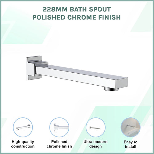 228mm Bath Spout Polished Chrome Finish