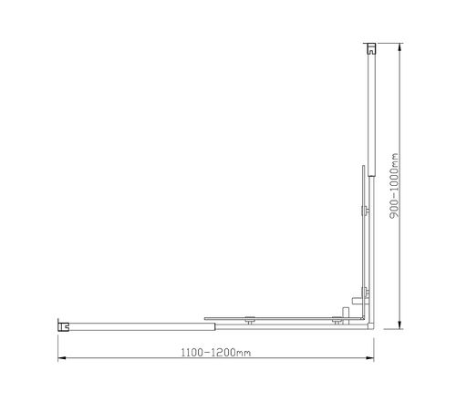 Adjustable 1200x1000mm Sliding Door Glass Shower Screen with Shower Handle Style 3 - Black