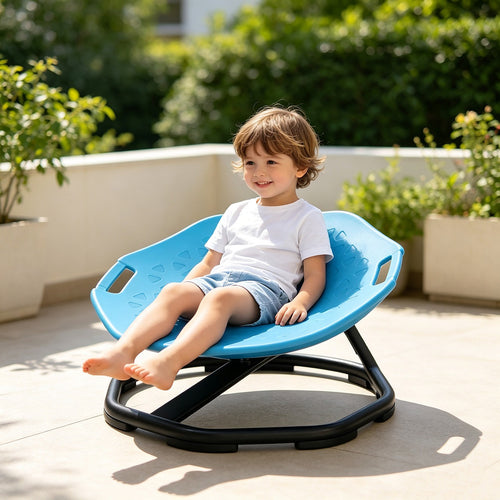 Large Sensory Spinning Chair for Kids with Handles 360° Balance Spin Seat Active Play Chair 100kg Blue