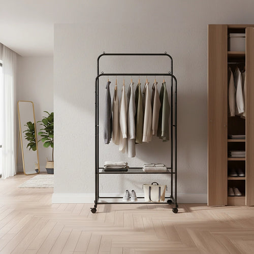 Double Clothes Rack 80x154cm Heavy Duty Metal Garment Organiser
