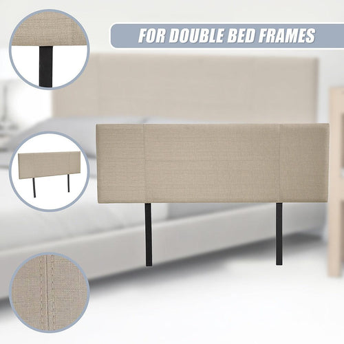 Double Beige Linen Fabric Bed Headboard Bedhead
