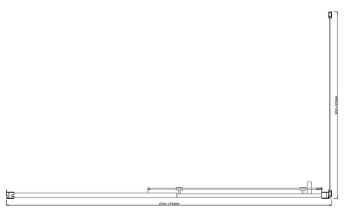 150mm Adjustable (1700x920mm) Single Door Sliding Glass Shower Screen with Shower Handle Style 3 - Black