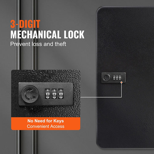 48-Key Cabinet Safe with Combination Lock – Wall Mounted Key Storage Box