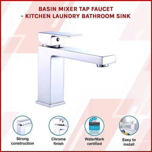  Basin Mixer Tap Faucet -Kitchen Laundry Bathroom Sink