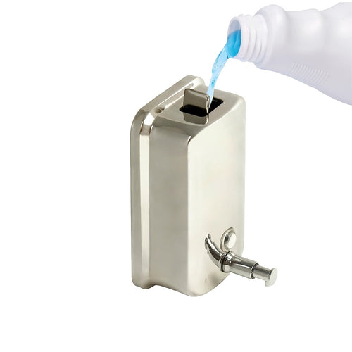 Stainless Steel Soap Dispenser - 1000ml Wall-Mounted Manual Pump