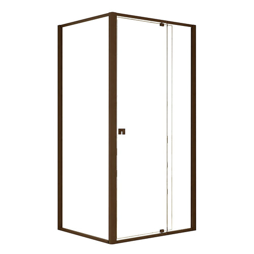 Semi-Frameless Shower Screen – Dust Brown, Front: (98~106)x195cm, Side: (77~80)x195cm