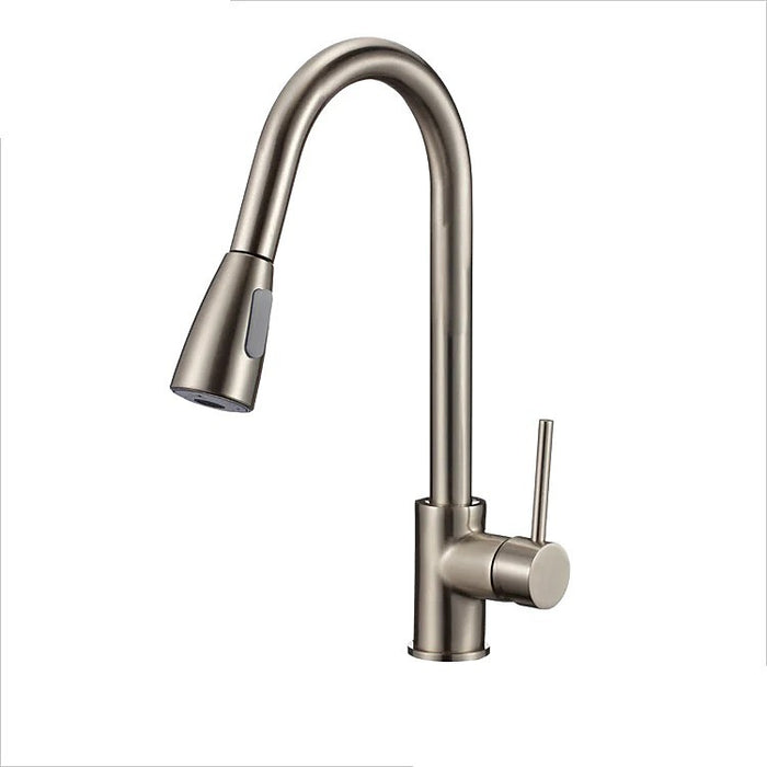 Basin Mixer Pull-Down Tap Faucet -Kitchen Laundry Bathroom Sink in Satin Brass