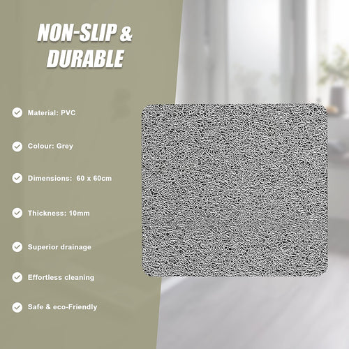 Shower Mat Rug Anti Slip Loofah Bathroom Bath Mat Carpet Water Drains Non Slip