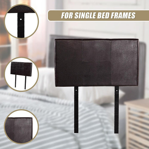 Single Brown PU Leather Bed Headboard Bedhead