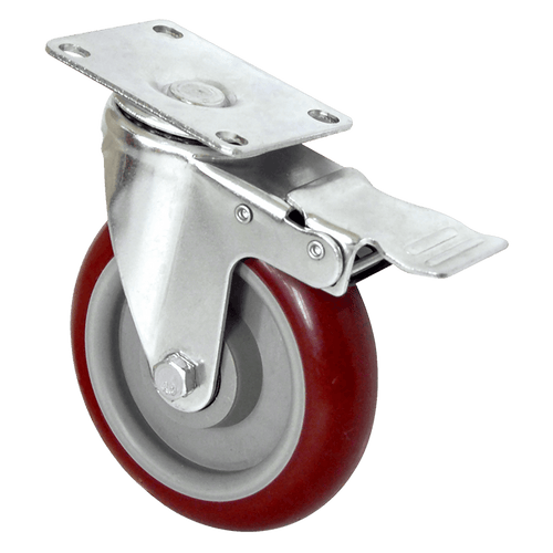 4 X 5" Heavy Duty 400kg Swivel Castor Wheels Trolley Furniture Caster All Brake