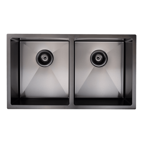 775x450mm Stainless Steel Handmade 1.5mm Sink with Waste in Black with sand finish Finish