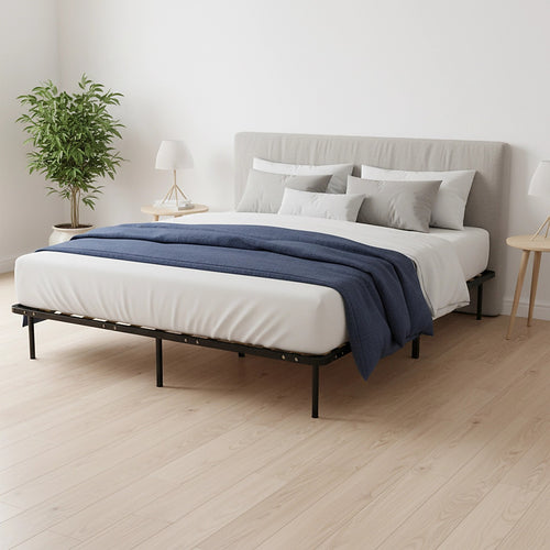 King Metal Bed Base with Slats – Heavy-Duty Steel Frame