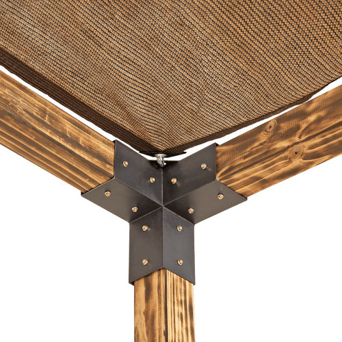 Roof Pergola Gazebo Shed Matte Black Steel Double with Coffee Screens Brackets DIY Kits