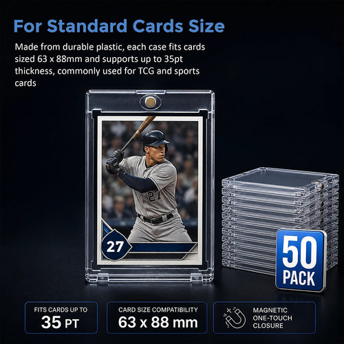 50 Pack 35PT Magnetic Card Holder One Touch Case