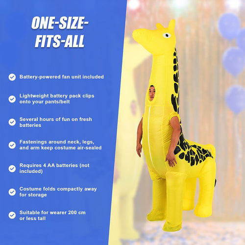 Giraffe Fancy Dress Inflatable Suit -Fan Operated Costume
