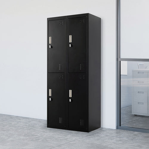 2x2 Door Black Metal Locker – Secure Storage with Padlock-operated