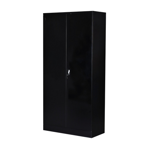 Two-Door Storage Locker Cabinet – Office, Gym & Shelf Unit with Secure Design in Black