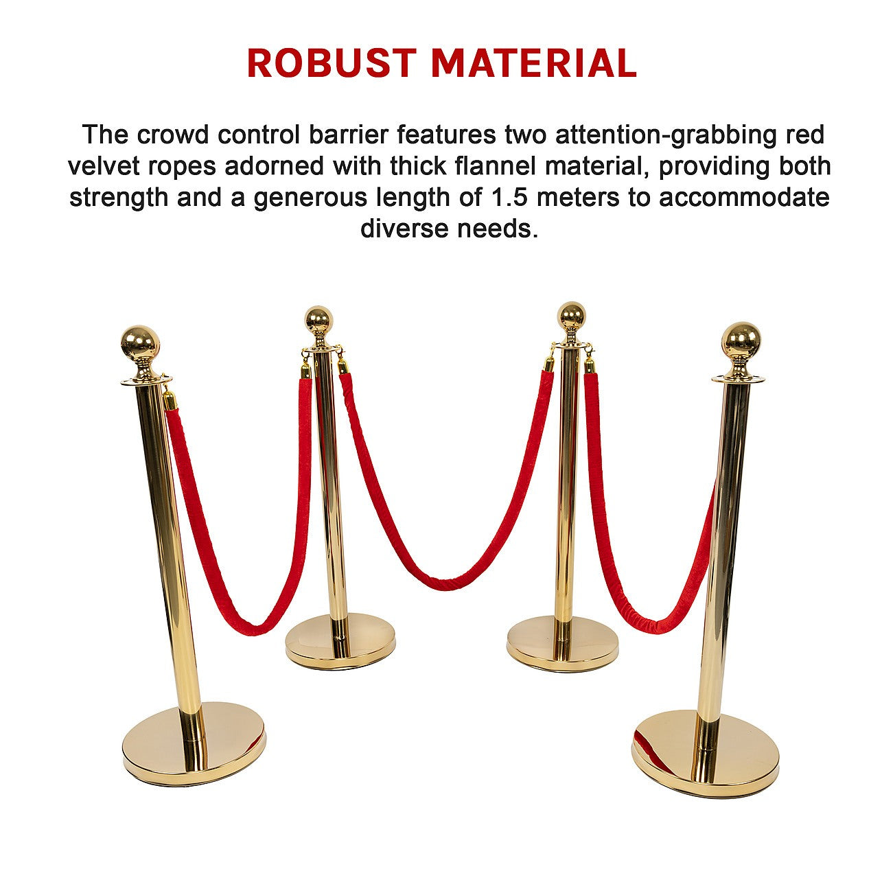 Queue Barriers Options Rope Chain 4 x Queue Barriers + 3 Ropes Exhibition Crowd Control Bollards | Home ...