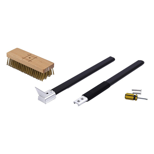 80cm Heavy Duty Pizza Oven Brush with Steel Scraper Cleaner