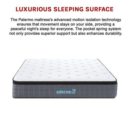 Mattress King Euro Top Pocket Spring Motion Isolation CertiPUR-US Certified