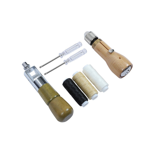 Leather Sewing Kit with Speedy Stitcher Awl, Waxed Thread & Repair Needles for Leather, Canvas & Upholstery