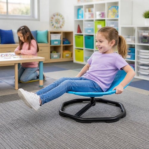 Large Sensory Spinning Chair for Kids with Handles 360° Balance Spin Seat Active Play Chair 100kg Blue